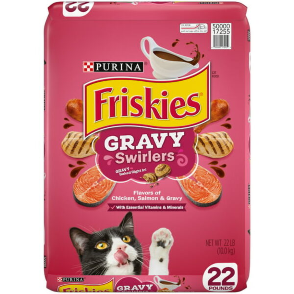 Friskies Gravy Swirlers Chicken & Salmon Dry Cat Food