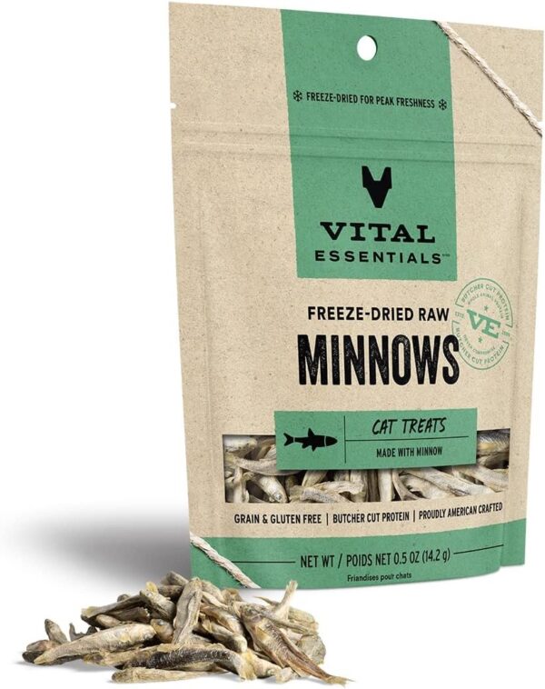Freeze-Dried Raw Cat Treats, Minnows Treats, 0.5 oz For Lovely Pets
