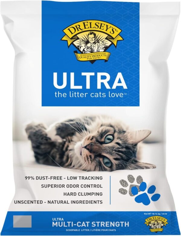 Dr. Elsey’s Premium Clumping Cat Litter – Ultra – 99.9% Dust-Free, And Low Tracking