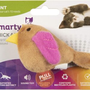 Chickadee Chirp Electronic Sound Cat Toy, Contains Catnip, Battery Powered – Light Brown, One Size
