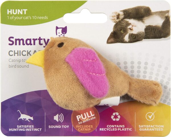 Chickadee Chirp Electronic Sound Cat Toy, Contains Catnip, Battery Powered – Light Brown, One Size