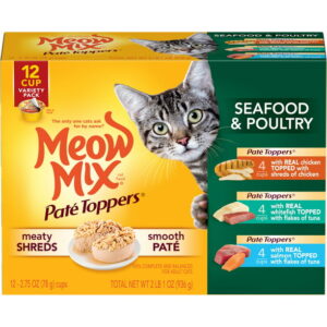 Meow Mix Pate Toppers Seafood & Poultry Variety Pack Wet